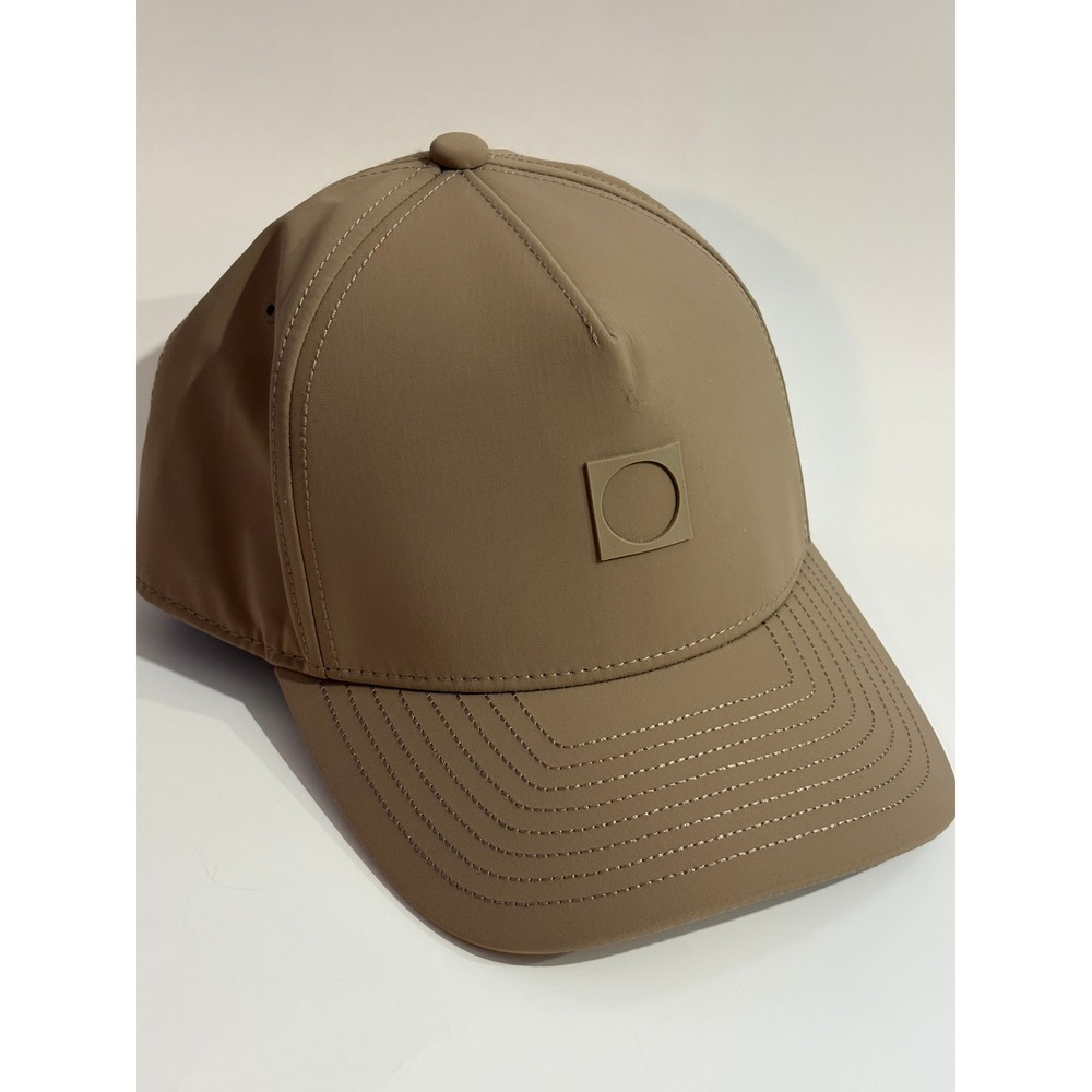 Suay Sew Shop Tan Snapback Hat Tailored by Phi Rubber Logo Patch Cap